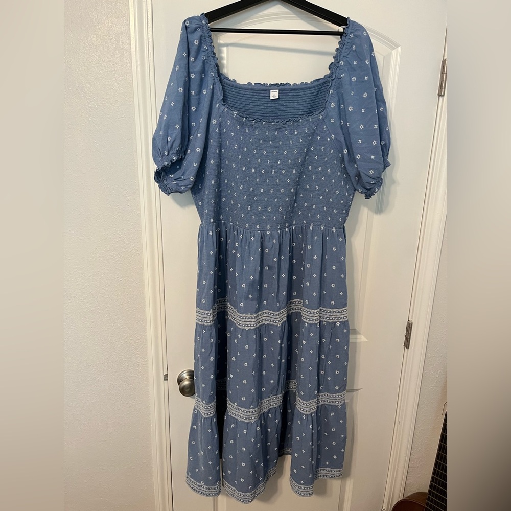 Smocked Peasant Top Midi Dress